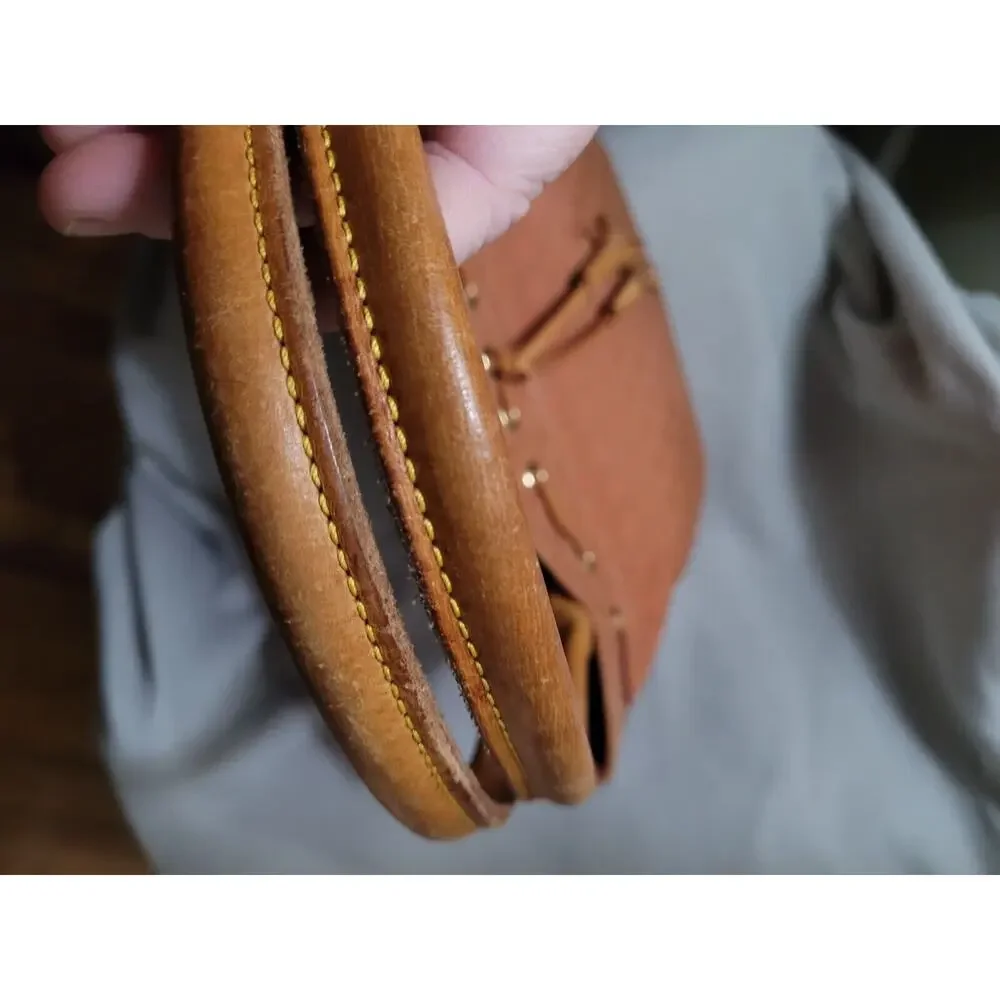 Dooney and Bourke Large Purse Orange Signature DB Canvas Leather Vintage Brown - Picture 9 of 16